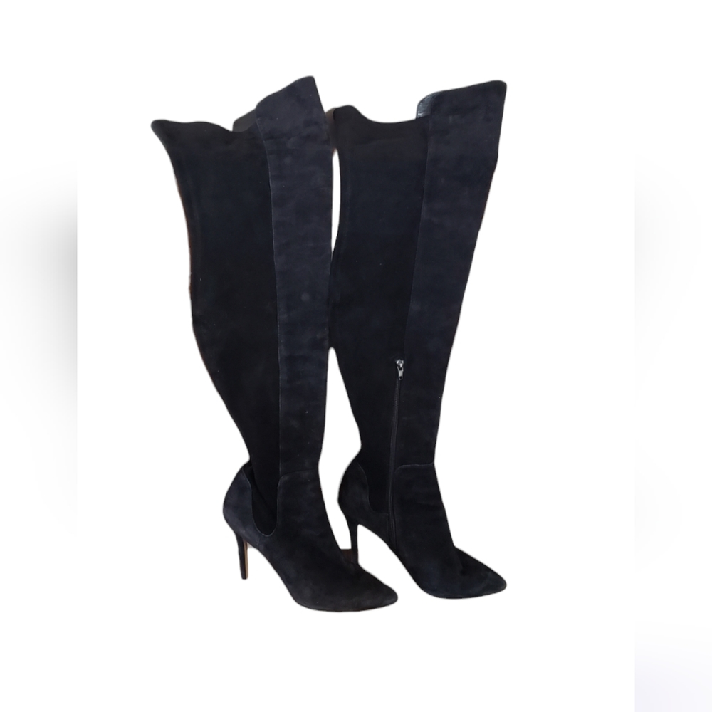 Neiman Marcus Women's Over the Knee Black Suede Boot Size 8.5 M